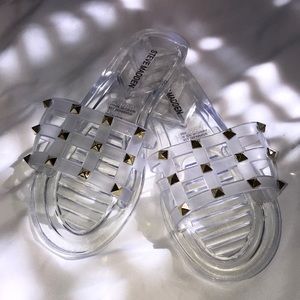 Steve Madden clear jelly slides